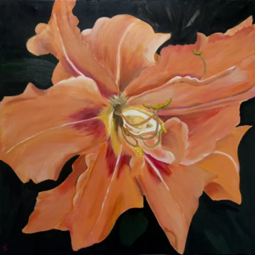 Orange Day Lily painting by Heidi Lichterman